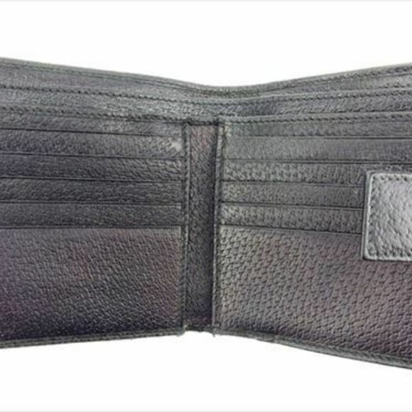 Gucci Wallet Purse Glogos Black Canvas Leather Woman unisex Authentic Used C3345 - Picture 8 of 9